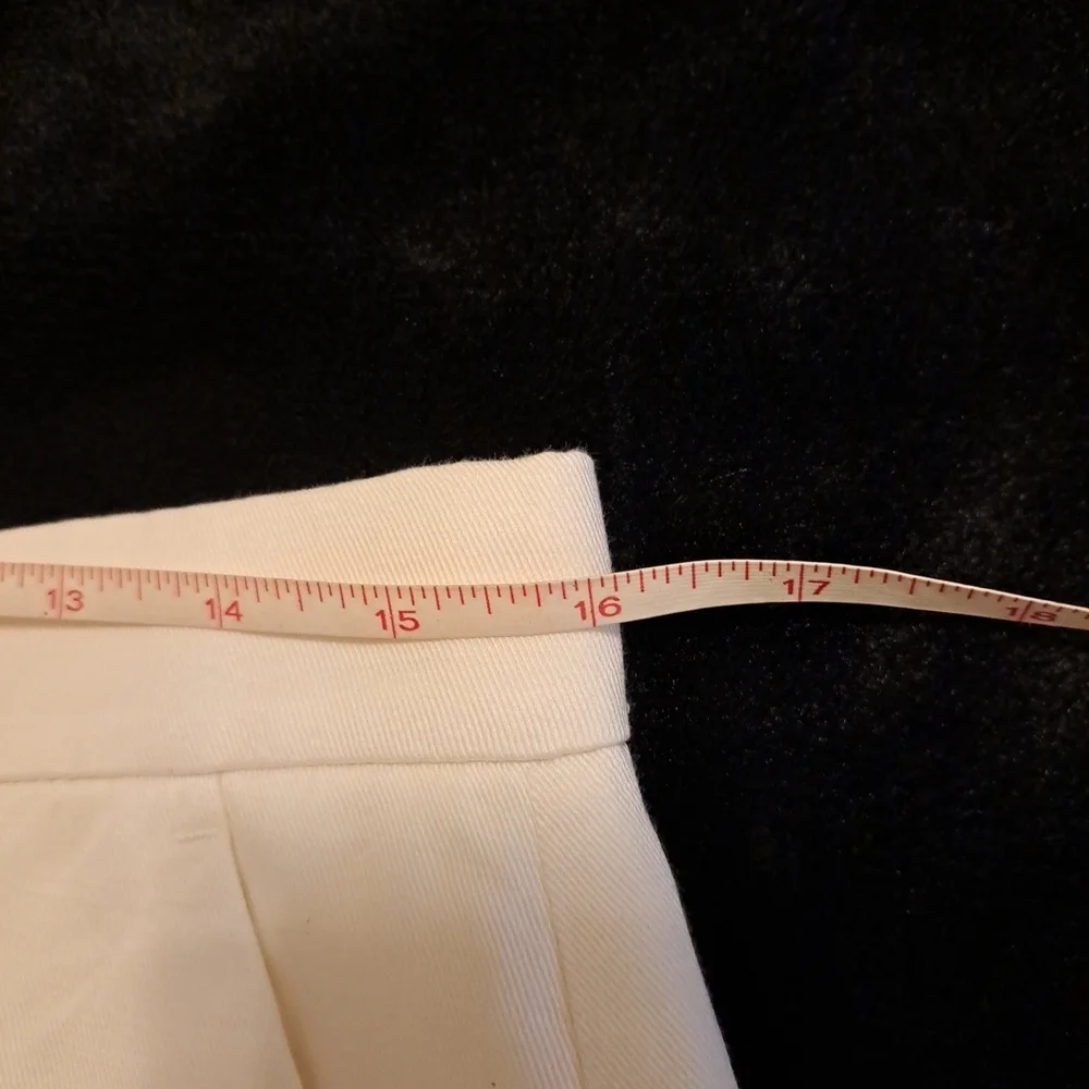 Banana Republic Cropped Pants Bone Sz 8 Cotton Linen Blend Lined EUC